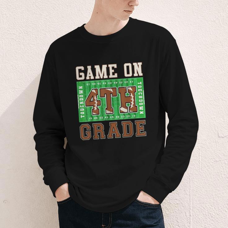 4th Grade Boys Kids Football Back To School Fourth Grade Youth Long Sleeve Tee