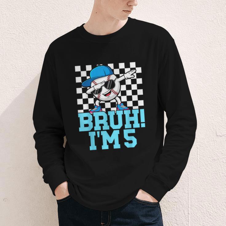 5th Birthday Dabbing Baseball Boys Bruh I'm 5 Year Old Youth Long Sleeve Tee 5th Birthday Dabbing Baseball Boys Bruh I'm 5 Year Old Youth Long Sleeve Tee