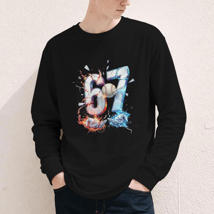 6 7 Baseball Six Seven Meme 67 Hands Kids Men Women Youth Long Sleeve Tee 6 7 Baseball Six Seven Meme 67 Hands Kids Men Women Youth Long Sleeve Tee