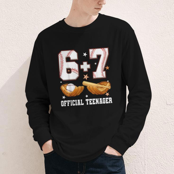 67 13 Year Old Official Teenager Baseball Boy 13th Birthday Youth Long Sleeve Tee