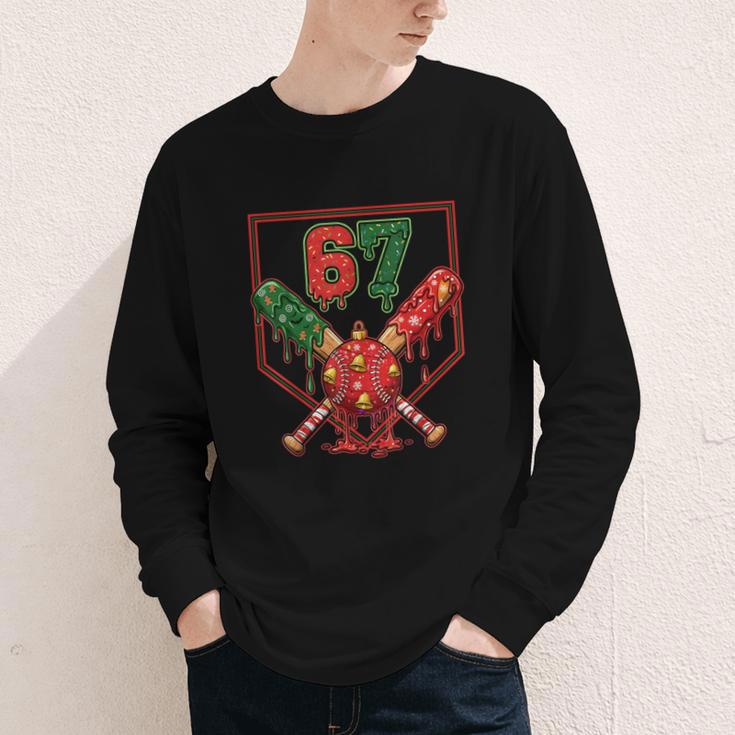 67 Baseball Drip Christmas Meme Six Seven Gen Alpha Slang Youth Long Sleeve Tee 67 Baseball Drip Christmas Meme Six Seven Gen Alpha Slang Youth Long Sleeve Tee