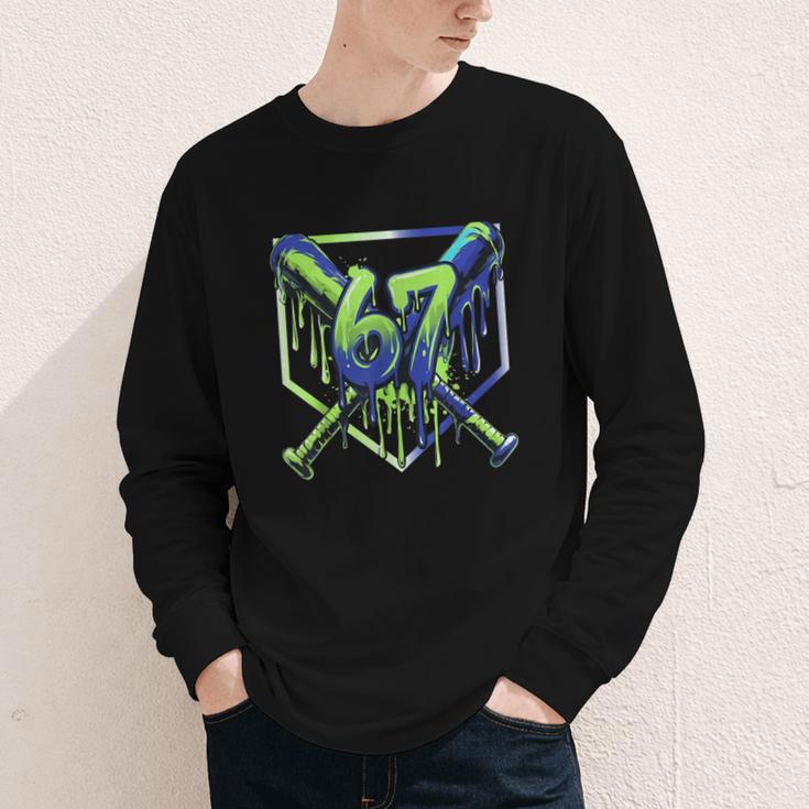 67 Baseball Drip Effect Urban Tee Style 6-7 Meme Graphic Youth Long Sleeve Tee 67 Baseball Drip Effect Urban Tee Style 6-7 Meme Graphic Youth Long Sleeve Tee