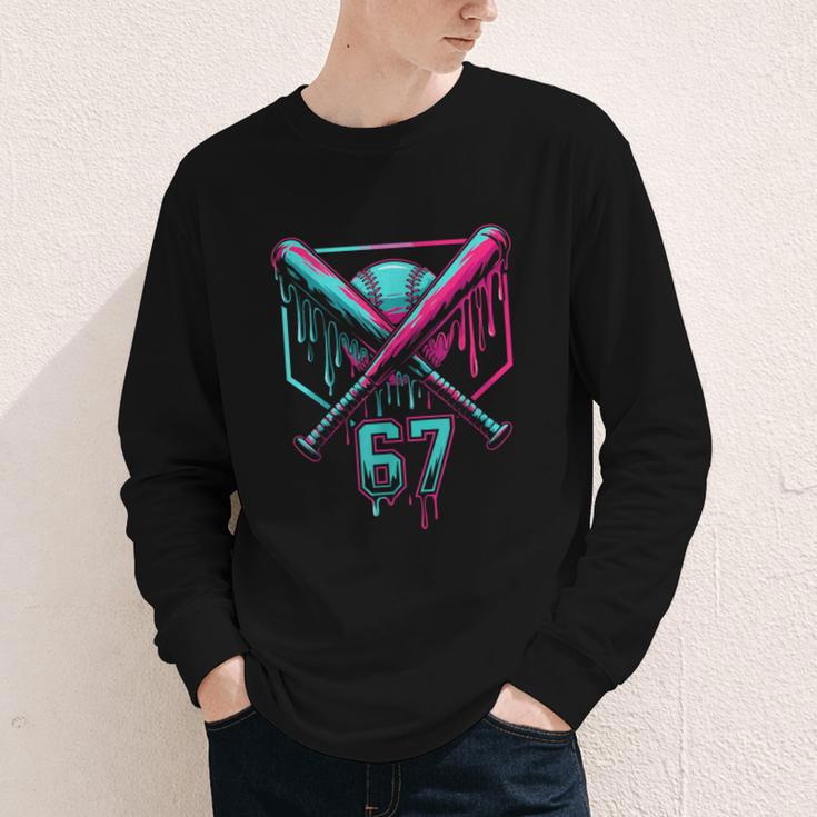 67 Baseball Drip Six Seven Gen Alpha Slag Youth Long Sleeve Tee
