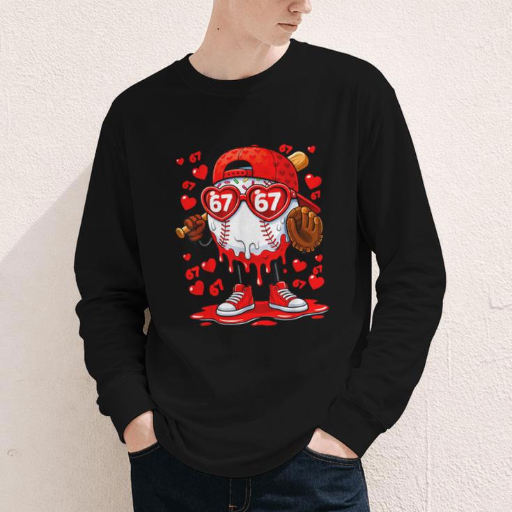 67 Baseball Drip Valentine's Day Youth Long Sleeve Tee 67 Baseball Drip Valentine's Day Youth Long Sleeve Tee