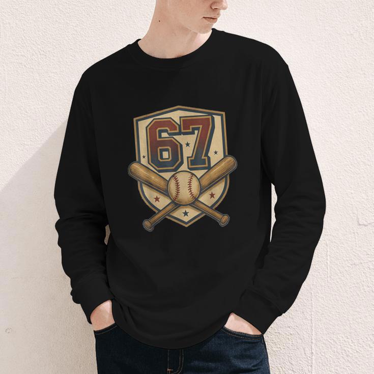 67 Baseball Meme Vintage Sports Crest Retro 67 Player Youth Long Sleeve Tee 67 Baseball Meme Vintage Sports Crest Retro 67 Player Youth Long Sleeve Tee