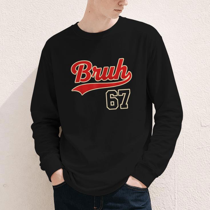 67 Six Seven Bruh Meme Baseball Vintage Style Men Boys Youth Long Sleeve Tee 67 Six Seven Bruh Meme Baseball Vintage Style Men Boys Youth Long Sleeve Tee