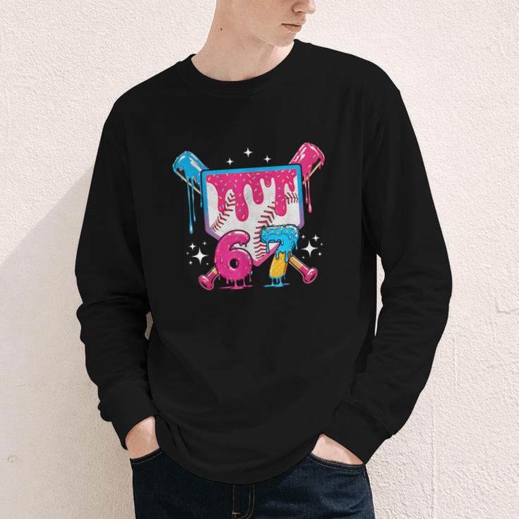 67 Six Seven Ice Cream Drip Baseball Boys Youth Youth Long Sleeve Tee