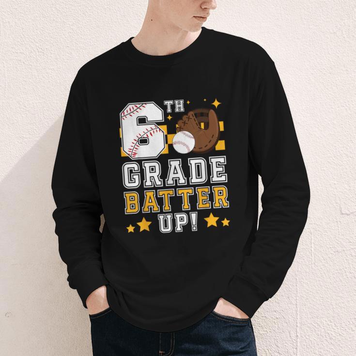 6th Grade Batter Up Baseball First Day Back To School Youth Long Sleeve Tee