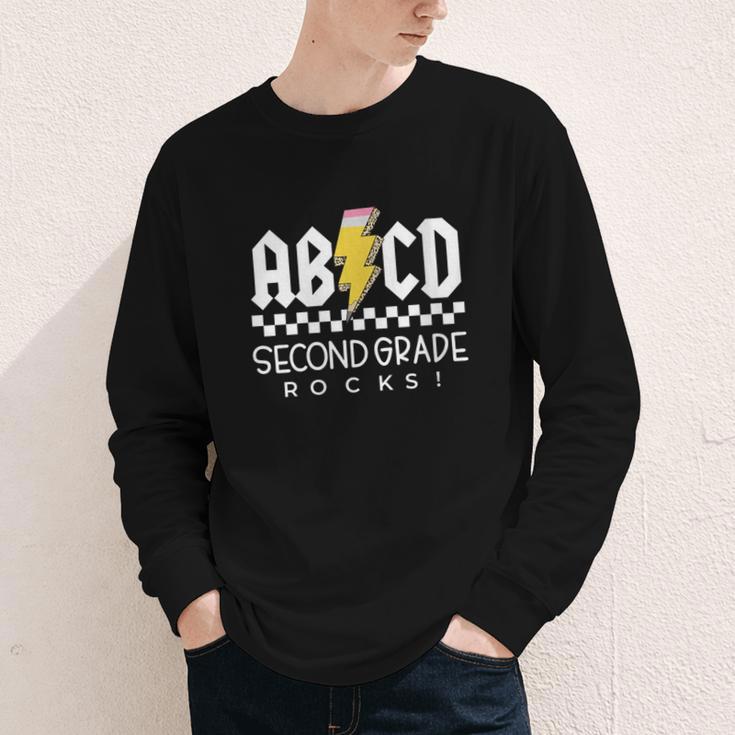 ABCD Second Grade Rocks First Day Of School Back To School Youth Long Sleeve Tee ABCD Second Grade Rocks First Day Of School Back To School Youth Long Sleeve Tee