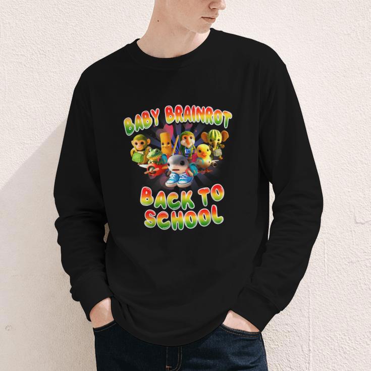 All Baby Brainrot Italian Meme Cute Back To School For Kids Youth Long Sleeve Tee