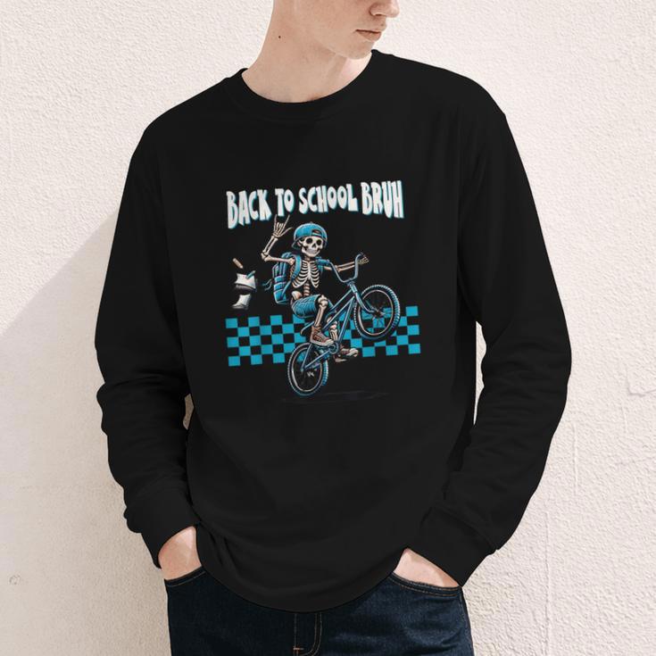 Back To School Bruh Boy Skeleton Riding On a BMX Bike Youth Long Sleeve Tee Back To School Bruh Boy Skeleton Riding On a BMX Bike Youth Long Sleeve Tee