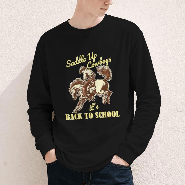 Back To School Cowboy Rodeo Country Western Saddle Up Boys Youth Long Sleeve Tee