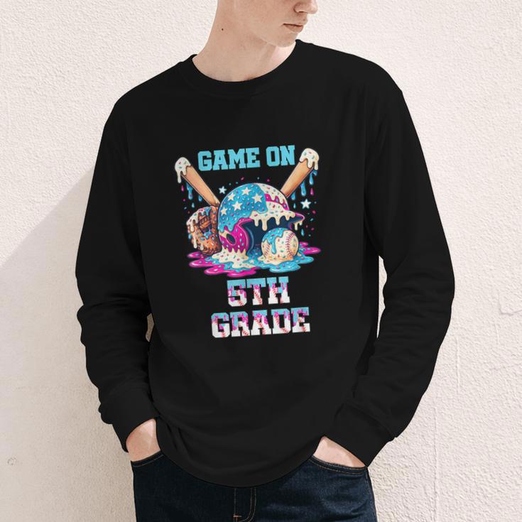 Back To School Game On Fifth Grade Baseball First Day Boys Youth Long Sleeve Tee Back To School Game On Fifth Grade Baseball First Day Boys Youth Long Sleeve Tee
