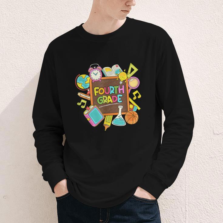 Back To School Hello Fourth Grade Team 4th Grade Boys Girls Youth Long Sleeve Tee