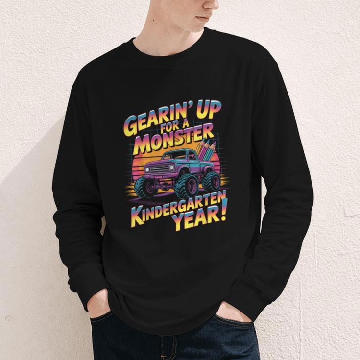 Back To School Kindergarten Monster Truck First Day Boys Youth Long Sleeve Tee Back To School Kindergarten Monster Truck First Day Boys Youth Long Sleeve Tee