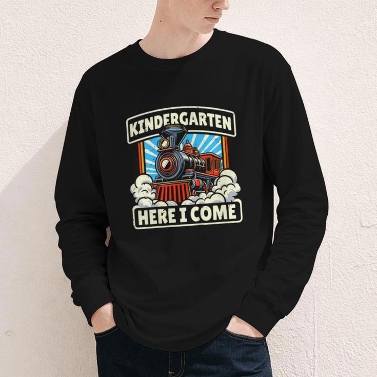 Back To School Kindergarten Here I Come Train Boys Girls Youth Long Sleeve Tee Back To School Kindergarten Here I Come Train Boys Girls Youth Long Sleeve Tee