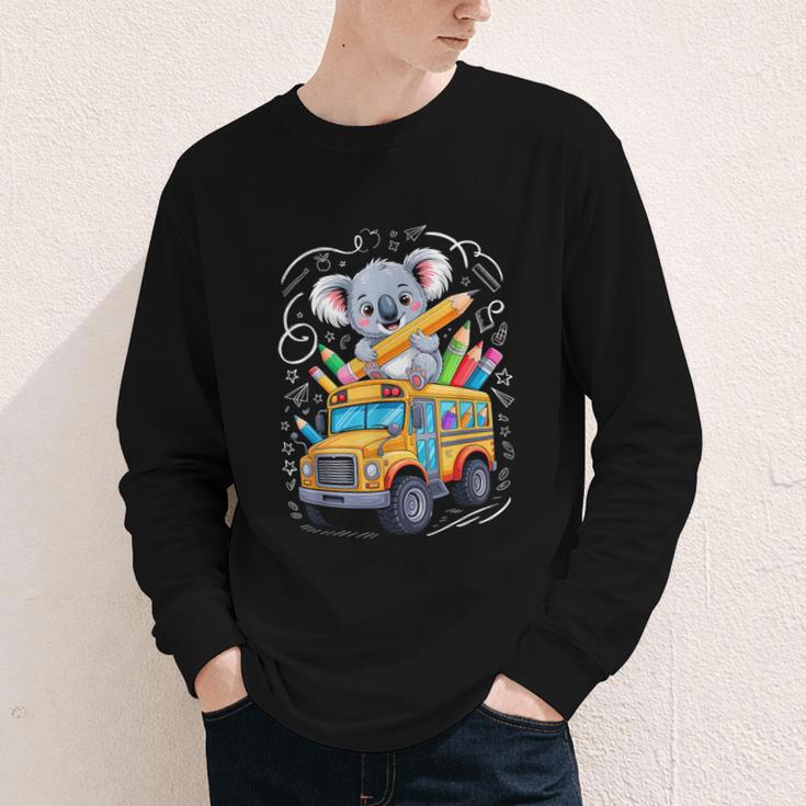 Back To School Koala School Bus 100 Days Of School Youth Long Sleeve Tee Back To School Koala School Bus 100 Days Of School Youth Long Sleeve Tee