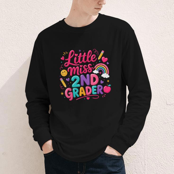 Back To School Little Miss 2nd Grader Rainbow Girl Youth Long Sleeve Tee