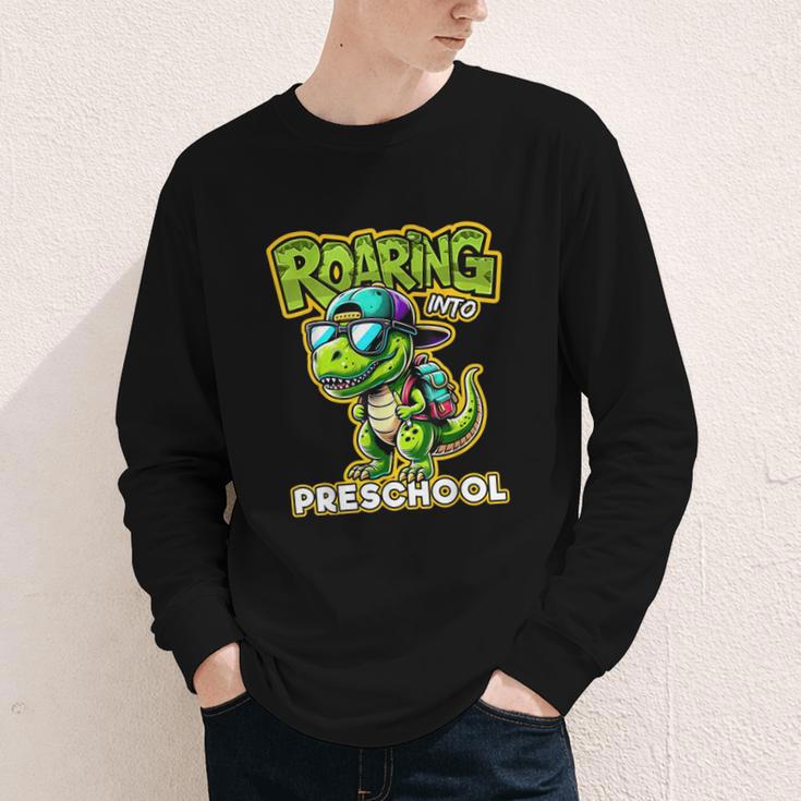 Back To School Preschool Dinosaur First Day Of School Boy Youth Long Sleeve Tee Back To School Preschool Dinosaur First Day Of School Boy Youth Long Sleeve Tee
