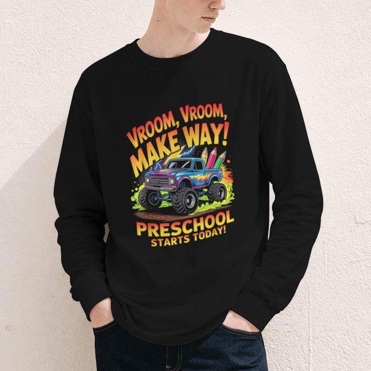 Back To School Preschool Pre-K Monster Truck First Day Boys Youth Long Sleeve Tee