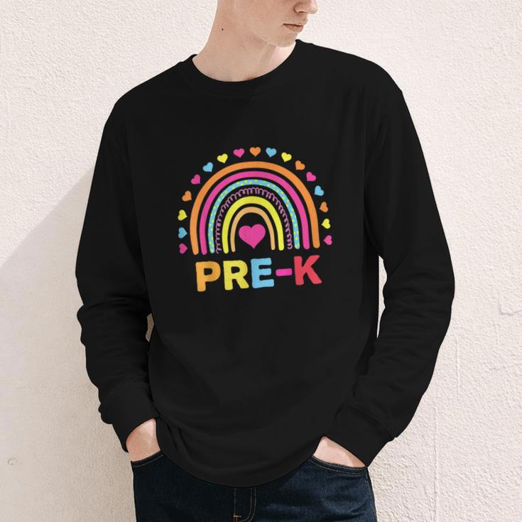 Back To School Shirt Rainbow Happy First Day Of Pre-K Youth Long Sleeve Tee Back To School Shirt Rainbow Happy First Day Of Pre-K Youth Long Sleeve Tee