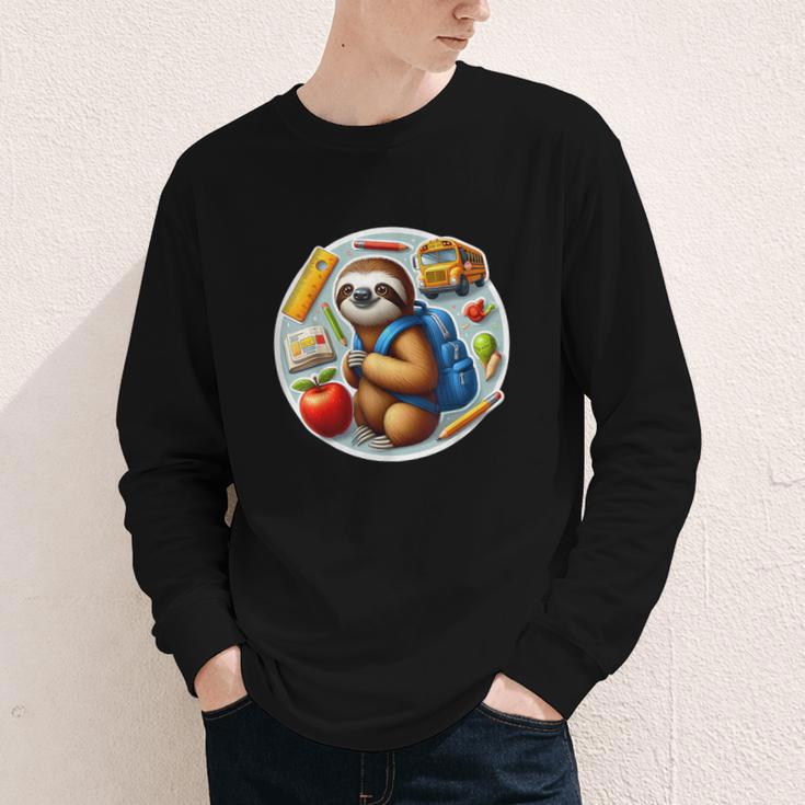 Back To School Sloth Boys Girls Student Kids Lover Child New Youth Long Sleeve Tee Back To School Sloth Boys Girls Student Kids Lover Child New Youth Long Sleeve Tee