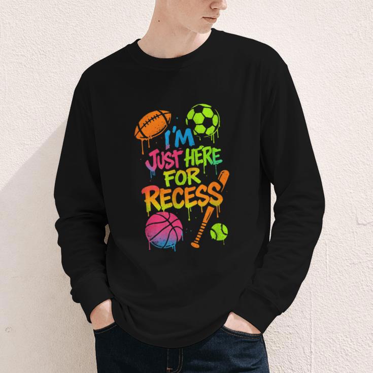 Back To School Sports Basketball Football Recess Youth Long Sleeve Tee Back To School Sports Basketball Football Recess Youth Long Sleeve Tee