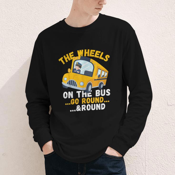 Back To School The Wheels On The Bus Go Round And Round Kids Youth Long Sleeve Tee Back To School The Wheels On The Bus Go Round And Round Kids Youth Long Sleeve Tee