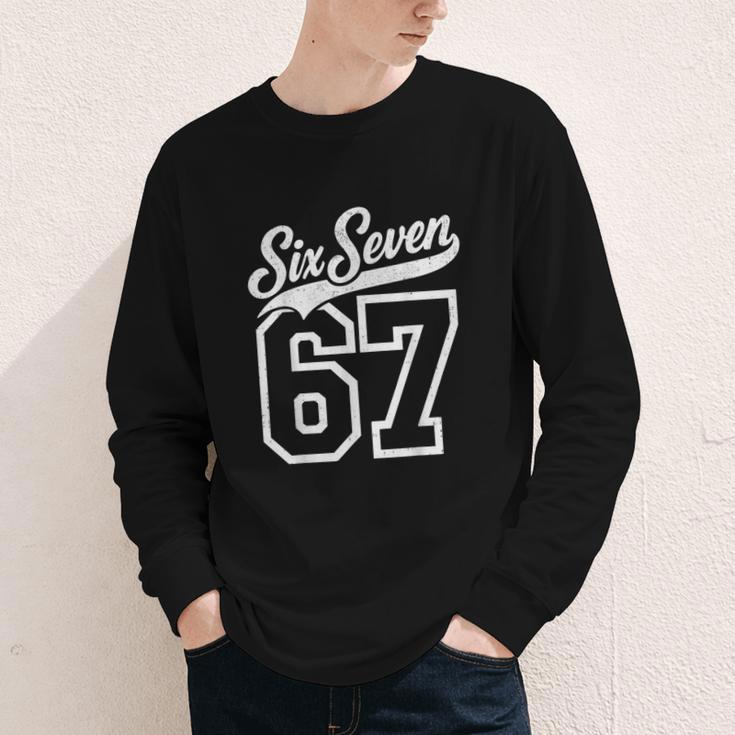 Baseball 6 7 Number 67 Six Seven Meme Boys Youth Kids Youth Long Sleeve Tee