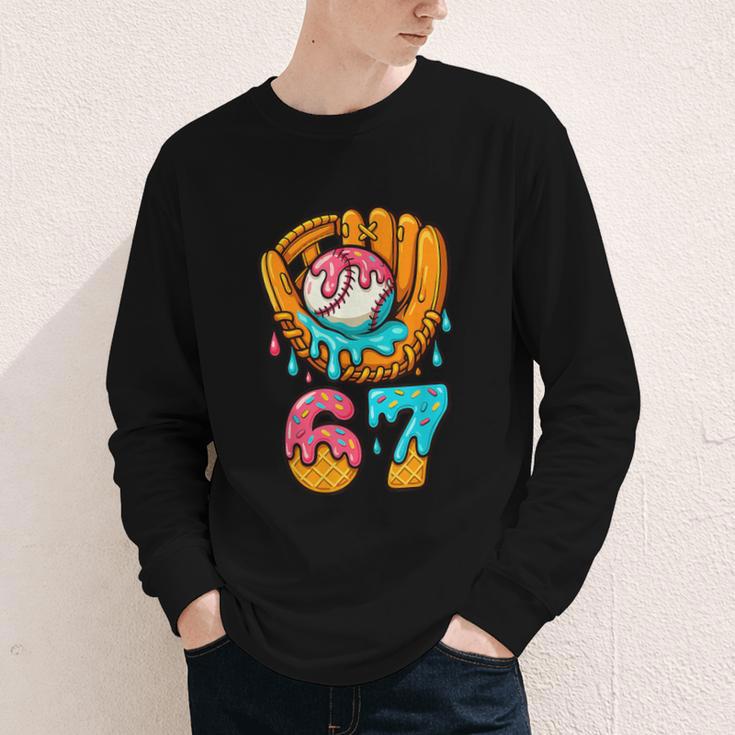 Baseball 67 Ice Cream Drip 67 Six Seven Meme 67th Birthday Youth Long Sleeve Tee Baseball 67 Ice Cream Drip 67 Six Seven Meme 67th Birthday Youth Long Sleeve Tee
