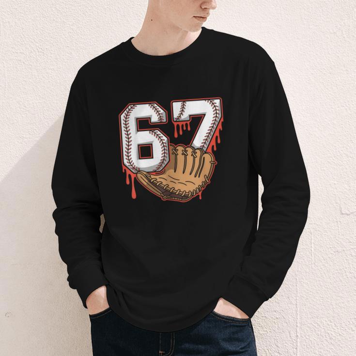 Baseball 67 Six Seven Alpha Slang 6 7 Meme Kids Teachers Boy Youth Long Sleeve Tee Baseball 67 Six Seven Alpha Slang 6 7 Meme Kids Teachers Boy Youth Long Sleeve Tee