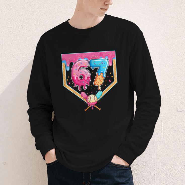 Baseball 67 Six Seven Meme Drip 6 7 Boys Girl Kids Youth Long Sleeve Tee Baseball 67 Six Seven Meme Drip 6 7 Boys Girl Kids Youth Long Sleeve Tee
