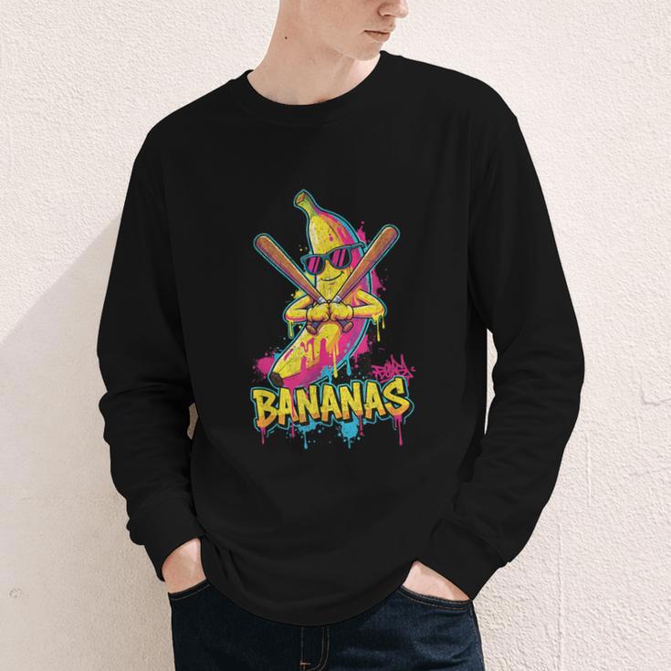 Baseball Banana Graffiti Urban For Kids Youth Long Sleeve Tee