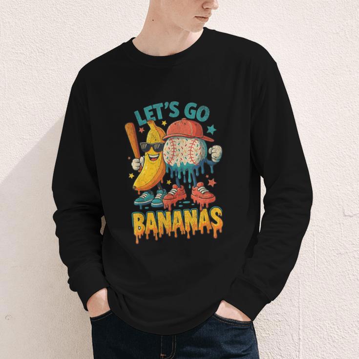 Baseball Banana Sports Drip Art For Kids Youth Long Sleeve Tee Baseball Banana Sports Drip Art For Kids Youth Long Sleeve Tee