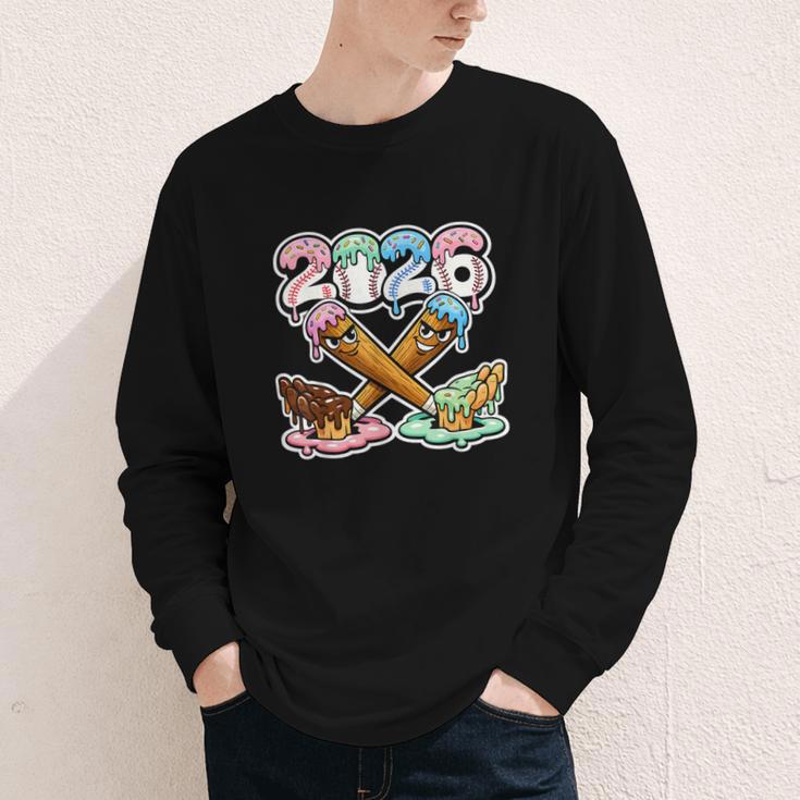 Baseball Bat 2026 Hands Drip Boys Ice Cream Dripping Youth Youth Long Sleeve Tee