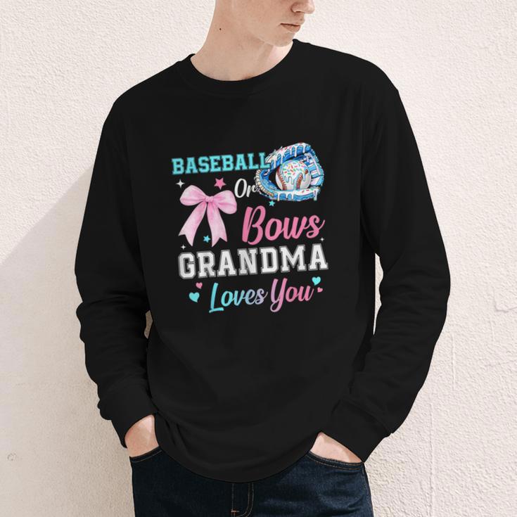 Baseball Or Bows Your Grandma Loves You Gender Reveal Youth Long Sleeve Tee
