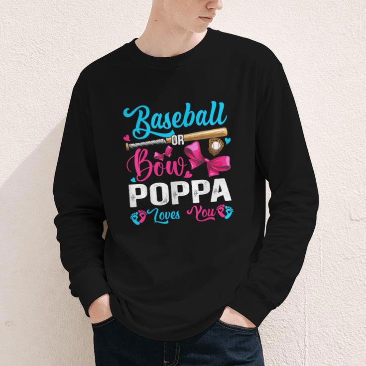 Baseball Or Bows Poppa Loves You Gender Reveal Youth Long Sleeve Tee Baseball Or Bows Poppa Loves You Gender Reveal Youth Long Sleeve Tee