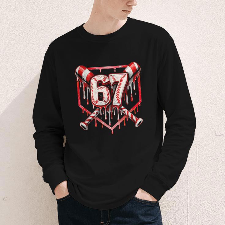 Baseball Candy Cane Drip 6 7 Six Seven Meme Christmas Boys Youth Long Sleeve Tee Baseball Candy Cane Drip 6 7 Six Seven Meme Christmas Boys Youth Long Sleeve Tee
