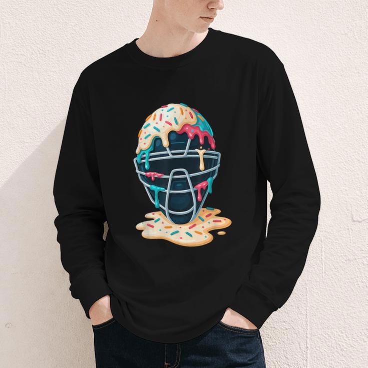 Baseball Catcher Mask Ice Cream Dripping Baseball Boy Youth Youth Long Sleeve Tee Baseball Catcher Mask Ice Cream Dripping Baseball Boy Youth Youth Long Sleeve Tee