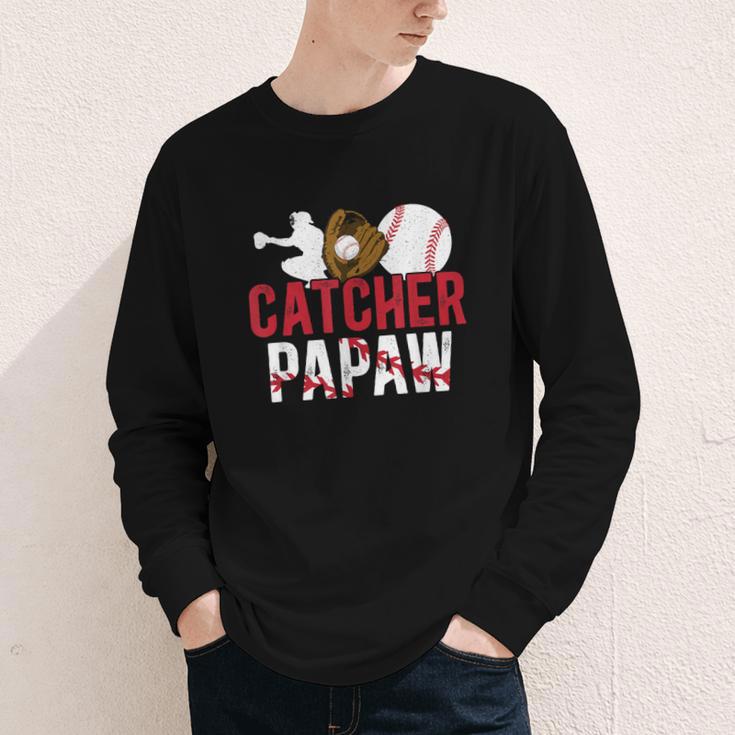 Baseball Catcher Papaw Proud Papaw Of A Baseball Catcher Youth Long Sleeve Tee