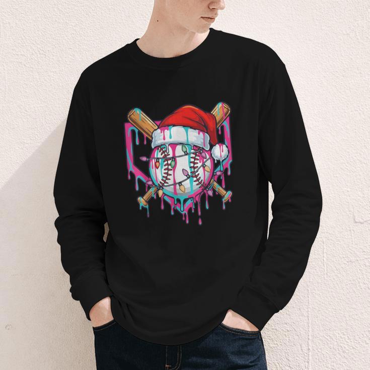 Baseball Christmas Santa Hat Baseball Christmas Drip Youth Long Sleeve Tee Baseball Christmas Santa Hat Baseball Christmas Drip Youth Long Sleeve Tee