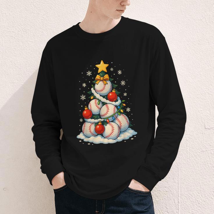 Baseball Christmas Tree Lights Santa Sport Player Lover Xmas Youth Long Sleeve Tee Baseball Christmas Tree Lights Santa Sport Player Lover Xmas Youth Long Sleeve Tee