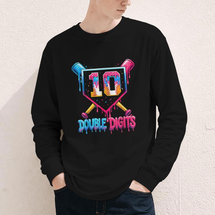 Baseball Drip 10th Birthday Boy Double Digits Ice Cream Drip Youth Long Sleeve Tee Baseball Drip 10th Birthday Boy Double Digits Ice Cream Drip Youth Long Sleeve Tee