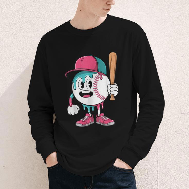 Baseball Drip Boys Ice Cream Youth Youth Long Sleeve Tee