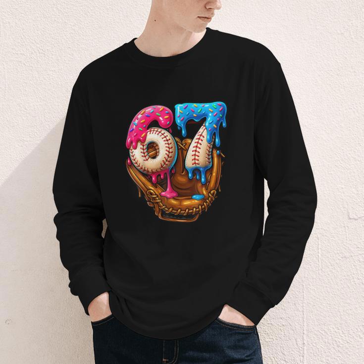 Baseball Drip Ice Cream Number 67 Player Or 67th Birthday Youth Long Sleeve Tee Baseball Drip Ice Cream Number 67 Player Or 67th Birthday Youth Long Sleeve Tee
