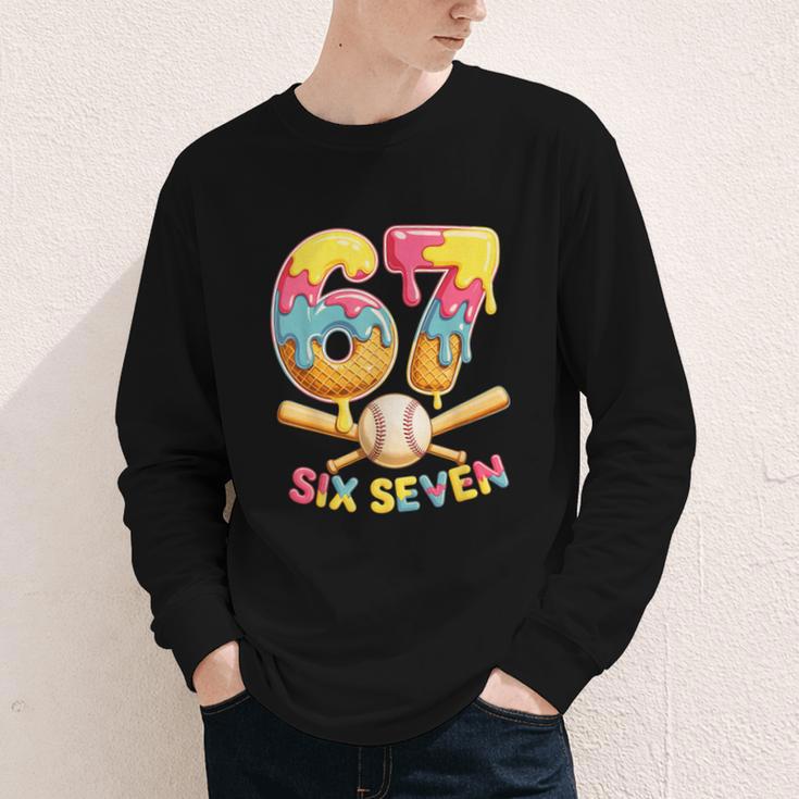 Baseball Drip Ice Cream Number 67 Player Lifestyle Youth Long Sleeve Tee Baseball Drip Ice Cream Number 67 Player Lifestyle Youth Long Sleeve Tee