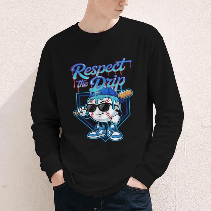 Baseball Drip Ice Cream Respect The Drip Home Plate Boy Kids Youth Long Sleeve Tee Baseball Drip Ice Cream Respect The Drip Home Plate Boy Kids Youth Long Sleeve Tee