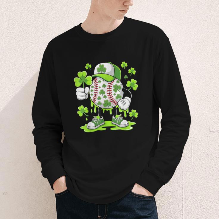 Baseball Drip Ice Cream Shamrock Irish St Patricks Men Youth Long Sleeve Tee Baseball Drip Ice Cream Shamrock Irish St Patricks Men Youth Long Sleeve Tee