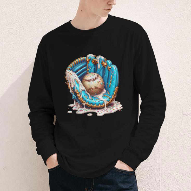 Baseball Drip Ice Cream Sprinkless Glove Boy Kid Youth Long Sleeve Tee Baseball Drip Ice Cream Sprinkless Glove Boy Kid Youth Long Sleeve Tee