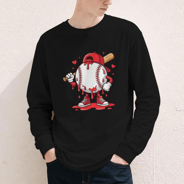Baseball Drip Icecream Men Boy Valentine Youth Long Sleeve Tee Baseball Drip Icecream Men Boy Valentine Youth Long Sleeve Tee